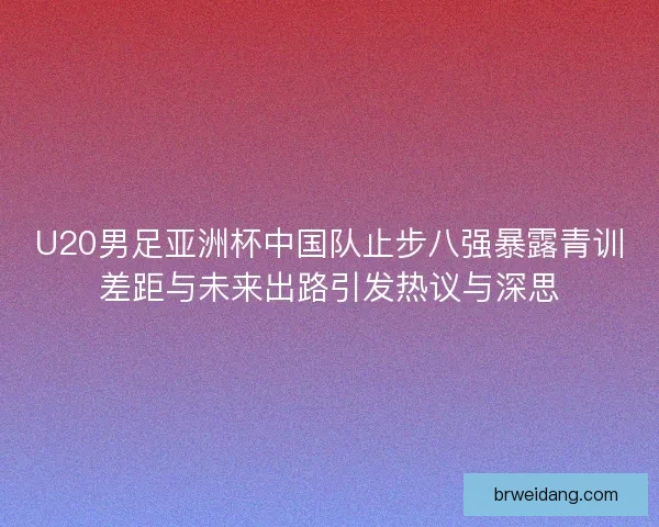 U20男足亚洲杯中国队止步八强暴露青训差距与未来出路引发热议与深思