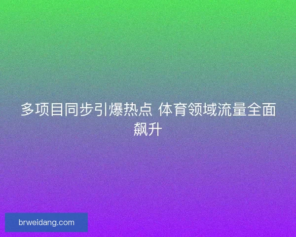 多项目同步引爆热点 体育领域流量全面飙升